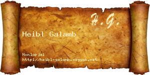Heibl Galamb névjegykártya